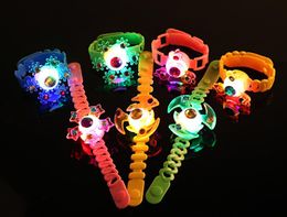 Led Spinner Bracelet Led Rave Toy Kids Adults Glow Flash Crystal Wristband Adjustable Halloween Christmas Birthday Hunt Treasure Gift Various Colors