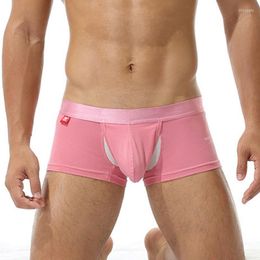 Underpants Boxer Men Short Cotton Boxers Breathable Soft Solid Color Comfort Underwear Underpant U Convex Pouch Men's Shorts