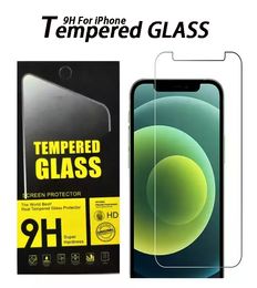 Screen Protector For iPhone 14 Pro Max 13 Mini 12 11 XS XR X 8 7 Plus Samsung S21 A72 A52 A42 A10S 4G 5G Tempered Glass 9H Premium Anti-explosion Film with retail package