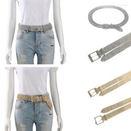 Belts Glistening Waist Belt Chain Idol Costume Blingbling Rhinestones Skinny Banquet Body Chains For Finery Mini Skirt Jeans