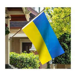 Banner Flags Ukraine Flag 3Ftx5Ft Ukrainian National Flags Polyester With Brass Grommets 3X5 Foot 2302 T2 Drop Delivery Home Garden Dhami
