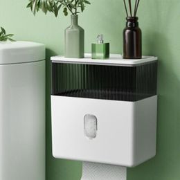 Toilet Paper Holders Wall Mounted Toilet Paper Holder Waterproof Tray Roll Tube Toilet Paper Storage Box Tray Tissue Box Shelf Bathroom Accessories 221205