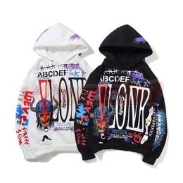 Fashion Mens Hoodie Graffiti Men Women Designer Hoodies 23ss Black White Womens Sweatshirt Asian Size M-2XL