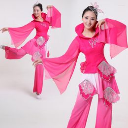 Stage Wear Women Yangko Dance Costume Oriental Fan Clothing For Female On Year Performance Umbrella Clothes 89