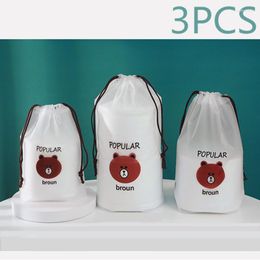 Storage Bags 3pcs Drawstring Waterproof Underwear Shoe Bag Travel Clothes Closet Toys Housework Zipper