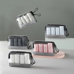 Makeup Tools 6pcsSet Recyclable Travel Bottling Set Portable Colour Lotion Cream Shampoo Empty Container TPU Wash Bag 221205