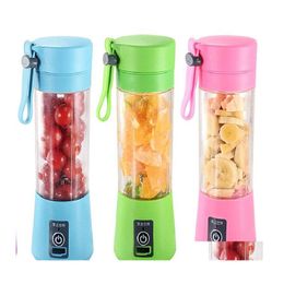 Fruit Vegetable Tools 1300Ma Electric Juicer Cup Mini Portable Usb Rechargeable Juice Blender And Mixer 2 Leaf Plastic Making Cups Dh7Vw