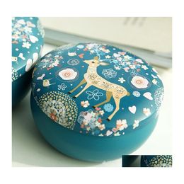 Candles Circar Makou Iron Candle Jar Deer Pattern Personal Family Retro Tea Gift Candy Box Drop Delivery Home Garden Dhbej