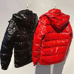 Jaqueta masculina de grife parkas preto purffer casacos com capuz moncler outdoor penas mantenha quente grosso zíper duplo penas de pato branco enchimento distintivo decoração