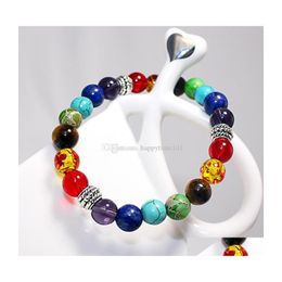 Charm Bracelets 7 Chakra Charms Bracelets Natural Stones Bangle Yoga Energy Beads Healing Bracelet Men Women Fashion Jewellery Xmas Dr Dhsgo