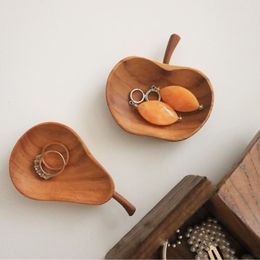 Herb Spice Tools Wood Sauce Plate Teak Apple Pear Floret Plates Wooden Wasabi Sauces Dispenser Oil Container Dining Room Accessories for Ketchup 221203