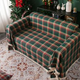 Chair Covers Christmas Plaid Sofa Cover Four Seasons Universal Large Towel Blanket Knitted Cotton Yarn All-inclusive Couch