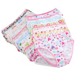 Panties 6pcs lot Girls Cartoon Briefs Children Cotton Underwear Heart Printing Kids Short Girl Underpants Size 1T 12T 221205