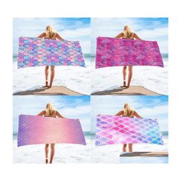 Towel Mermaid Beach Towel Wearable Changeable Bath Towels Seaside Take A Holiday Kerchief Superfine Fibre Sandbeach Skirt 803 B3 Dro Dhd8U