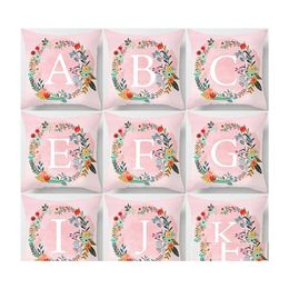 Pillow Case 26 English Letters Pattern Throw Pillow Case Peach Skin Garland Digital Printing Sofa Cushion Er Square Pillowcase Fit H Dhmfq