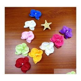 Decorative Flowers Wreaths Diy Artificial Moth Orc Flowers Fashion Fake Silk Flower For Children Hair Accessories Romantic Design Dhrtz