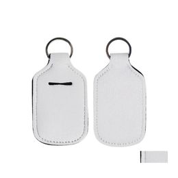 Novelty Items White Sublimation Blanks Bottle Er Phreatic Material 30Ml Subpackage Bottles Sleeve Liquid Soap Wrap Key Chain 1 6Ny L Dhzma