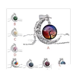 Pendant Necklaces Fashion Pendant Necklace Sier Colour Moon Classic Glass Cabochon Of Drop Delivery Jewellery Necklaces Pendants Dhvyh