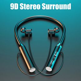 Fone Bluetooth Earphones Wireless Headphones Magnetic Sport Neckband Neck-hanging TWS Earbuds Wireless Blutooth Headset with Mic