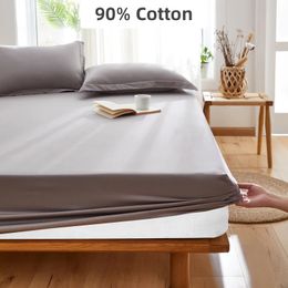 Mattress Pad 90% Cotton Fitted Bed Sheet Thick Protective Cover Twin Double Queen King 140 160 Size No Pillowcase 221205