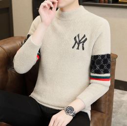 New Winter Harajuku Sweater Men Knitted Christmas Jumper Long Sleeve Loose Mens Sweaters Male Knitwear Keep Warm Pull Homme