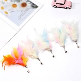 Cat Toys 5PCS Teaser Wand Refill Funny Kitten Cats Stick Replacement Attachment Plush Feather Pet Supplies