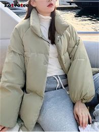 Women's Down Parkas Eotvotee Y2k Oversized Coat Winter Jacket for Women Casual Loose Thicken Warm Korean Fashion Stand Collar Outwear 221205