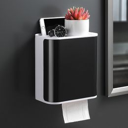 Toilet Paper Holders Waterproof Holder Wall Mounted Towel Dispenser Tissue Box Home Bathroom Roll Rack Multilayer Storage 221205