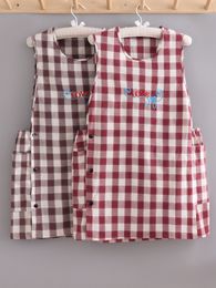 Aprons Fashionable cotton housework highend breathable apron women's work clothes waistcoat men's cooking 221203