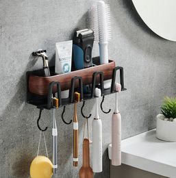 Toothbrush Holders Bathroom Toothbrush Stand WallMounted Razor Holder Toothpaste Storage Rack Towel Hooks Toilet Organizer Bathroom Accessories 221205