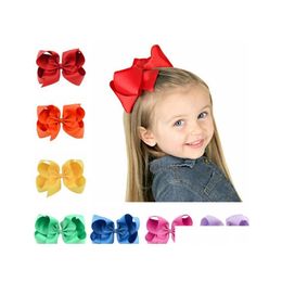 Hair Clips Barrettes 6 Inch Baby Hair Clips Girl Barrettes 40 Colors Bowknot Grosgrain Party Hairpins Accessories Decoration Drop Dhzz4