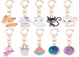 DIY Anime Ainimal süße Katze Kechain für Frauen Kawaii Kitty Keychain Meerjungfrau Moon Metall -Schlüsselkette Schmucktropfen 1130435
