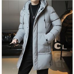 Men s Down Parkas Winter Jackets For Men Hooded Casual Long Cotton Thicker Warm Male Outwear Coats Slim Fit S 7XL 221205