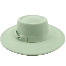 Wide Brim Hats Bucket Wholesale price Fedora hat winter circular concave convex surface flat top fashion men and women felt jazz 221205