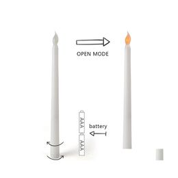 Candles Candle Lamps Electronic Remote Control Simation Led Lights Battery Powered Long Pole Light Party Decoration 4 5Jz N2 Drop De Dhmla