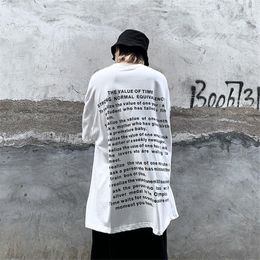 T-shirt da uomo Articoli da lettera Stampa T-shirt a maniche corte hip-hop Autunno Coppia coreana Top Streetwear Abiti emo gotici T-shirt oversize