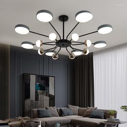 Chandeliers Modern 2022 Minimalist Led Ceiling Chandelier Black METAL For Bedroom Living Room Hall Pendant Lamp Home Design Lusters Fixture