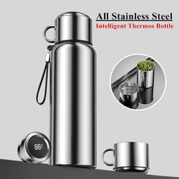 Thermoses Water Bottle Stainless Steel insulated bottle Temperature display Coffee Mugs Case For Thermal vaccum cup 221203