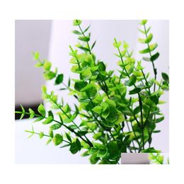 Decorative Flowers Wreaths Decorative Flowers 24 Pack Artificial Greenery Outdoor Plants Plastic Boxwood Shrubs Stems For Home Far Dhmyg