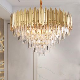 Pendant Lamps Light Luxury Crystal Chandelier Modern Simple Dining Room And Lanterns Villa Postmodern Bedroom 2022 Lighting