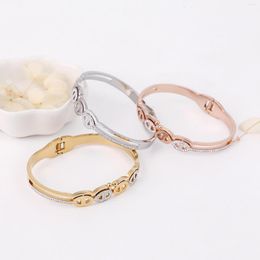 Bangle Lovers Bracelets Woman Stainless Steel Cuff Bangles Gold&Silver Colour Jewellery Gifts