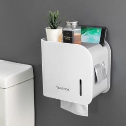 Toilet Paper Holders Toilet Paper Holder Waterproof Double Layer Tissue Box Wall Mount Storage Shelf Rack Paper Storage Box Bathroom Accessory 221205