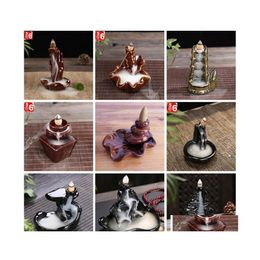 Fragrance Lamps Ceramics Glaze Incense Burner Lamps Buddhist Reflux Aromatherapy Censer Backflow Creative Shape Fragrance Sticks Hol Dhic7