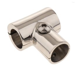 All Terrain Wheels Bow Boat Hand Rail 90 Degree Tee Fitting 22mm Tube Stainless Steel Accessories Marine For Yacht Kayak Silver