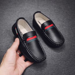 Sneakers Genuine Leather Children s Kids Dress Shoes For Boys Baby Girls Mocassins Fashion Casual Flat Slip On Mini Loafers 221205