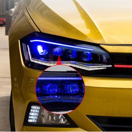 Car Headlight LED Head Lamp Assembly For VW POLO Front Lighting Accessories Daytime Running Lights Dynamic Streamer Turn Signal