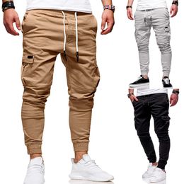 Erkek pantolon erkekler katı moda jogger fitness vücut geliştirme pantolon sporları spor giyim koşucuları giyim eşyaları artı boyut T221205