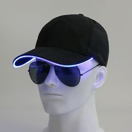 Ball Caps LED Light Up Baseball Cap Glowing Adjustable Sun Hats For Women Men Night Running 221205