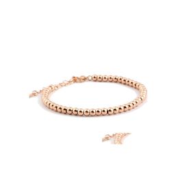 Beaded Fashion Women Bracelet Jewelry Stainless Steel 5Mm Beads Bracelets Bangles Drop Delivery Dhkd5
