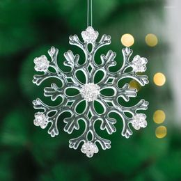 Christmas Decorations 1/6pcs 13cm Mix Shape Crystal Acrylic White Snowflakes Ornaments Xmas Pendants Year For Home